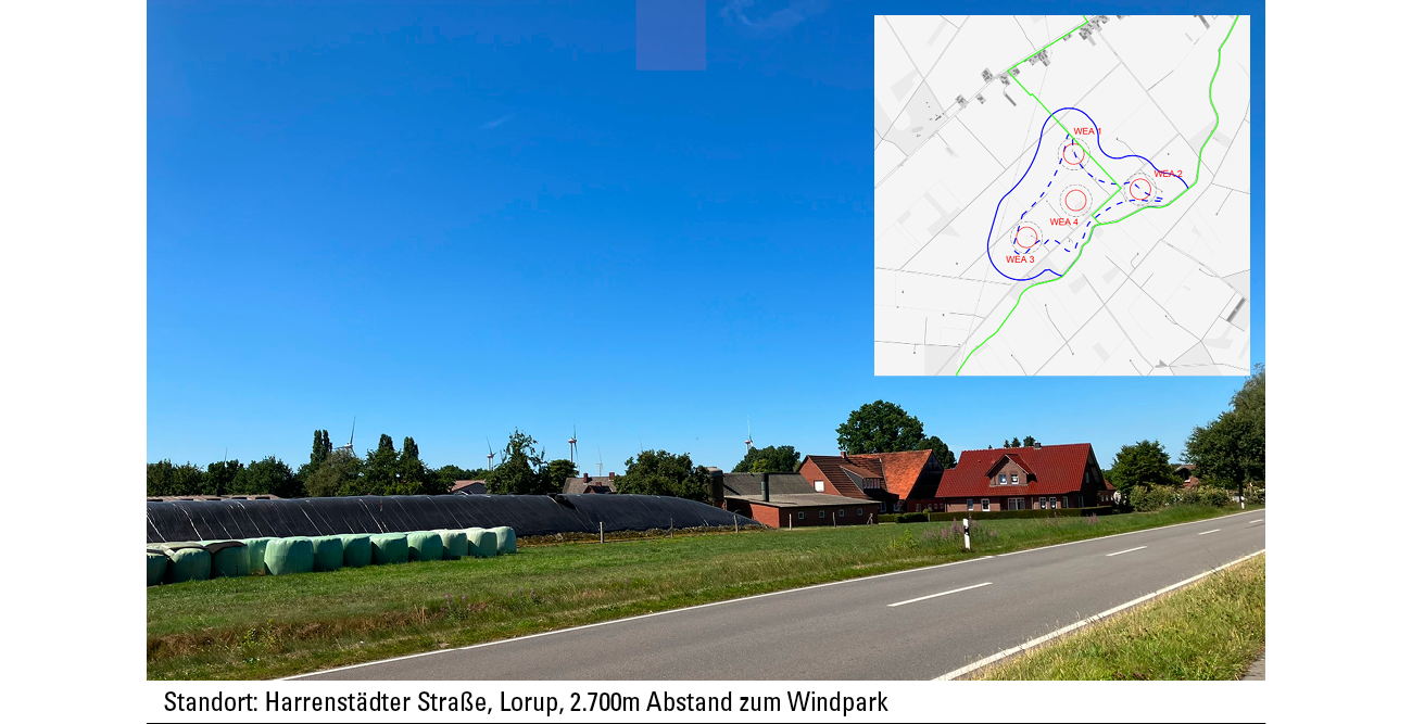 Standort: Harrenstädter Straße, Lorup, 2.700m Abstand zum Windpark
